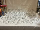 Large Dorothy Draper Silver Rimmed Glassware Set- Collection of 44
