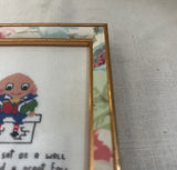 Vintage Small Humpty Dumpty Needlepoint