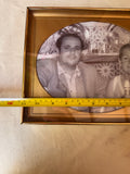 Pair of Gold Frames With Black and White Photographs