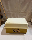 Vintage Kitsch Kitchen Plastic Bread Box With Floral Details