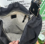 90's Simple Black Purse With Chain Strap Details