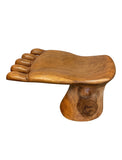 1990s Vintage Solid Wood Foot Stool