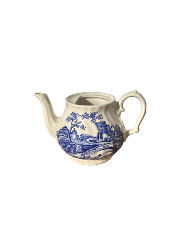 Small Asian Ceramic Blue and White Teapot