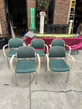 Collection of Green Padded Office Chairs- Set of 5