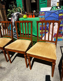 Fluted Neoclassical Design Dining Chairs Entertaining Style- Set of 4