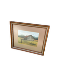 Vintage Framed Landscape Painting of a House
