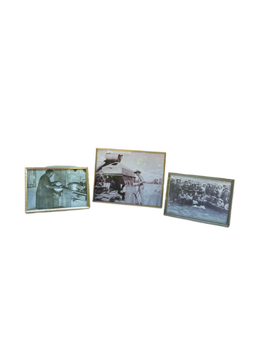 Trio of Gold Frames With Vintage Photos