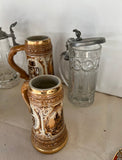 Antique Silver and Brass Coffee Stein Set