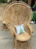Large Vintage Boho Chic Sturdy Wicker Intricate Peacock Chair