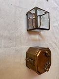 Pair of Decorative Boxes, Brass and Glass