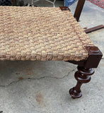 1970s Vintage Woven Wooden Bench