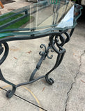 French Ironwork Console Table With Glass Top