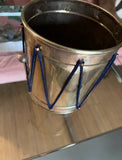 1970s Small Brass Drum Planter