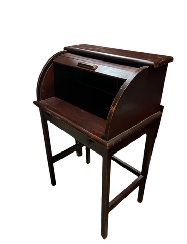 Wooden Secretary Roll Top Petit Desk