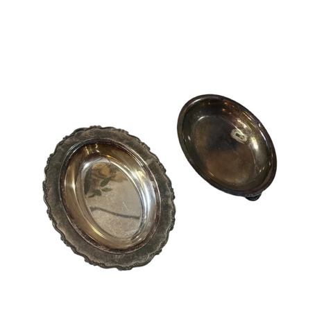 Pair of Silver Oval Decorative Trays