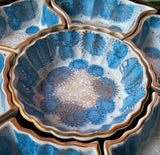 1970s Blue Flowers Serving Dish