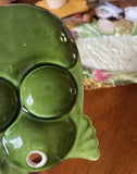 Vintage Green Ceramic Deviled Egg Chicken Plate