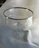 Dorothy Draper Chrome Rim Etched Champagne Glass
