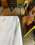Marble Top Vintage Wooden Base Side Table- Slight Condition Issue