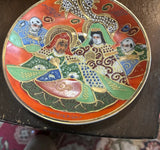 Miniature Vintage Ceramic Asian Style Detailed Plate