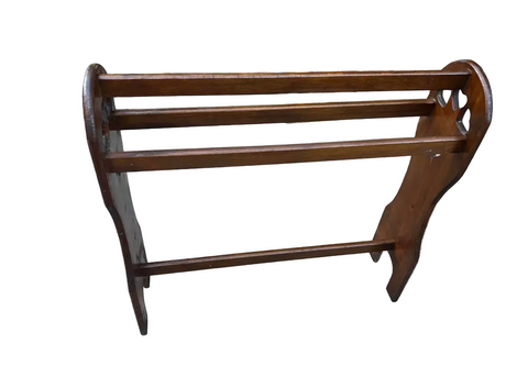 1970s Country Core Hearts Design Wooden Rustic Blanket Rack