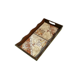 Wooden and Tile Italian Style Decorative Tray