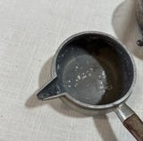 Pair of Vintage Silver Silent Butler and Serving Dish With Spout and Wooden Handles