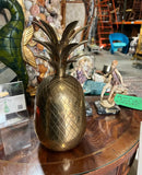 Mid Century Etched Brass Pineapple Box