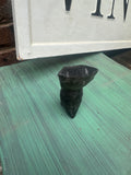 Hand Carved Black Stone Owl Sculpture