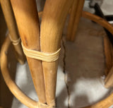 Brown Leather Covered Bamboo Bar Stool, Condition Issue on Seat