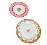 Pair of Pink and White Ceramic Plates