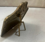 Small Brass Business Card Holder Desk Accessory