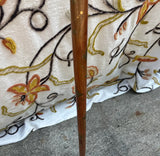 Wooden Cane With Brass Elephant Handle and Flower Accents