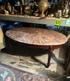 Vintage Marble Top Coffee Table With Detailed Wood Base