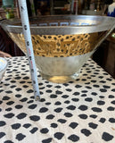 Pair of Gold Accent Greek Key Serving Glass Bowls