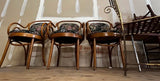 Collection of Floral Cushioned Bentwood Looped Arms Dining Chairs- Set of 4