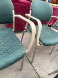 Collection of Green Padded Office Chairs- Set of 5