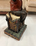 Red Jacket Whimsical Monkey Resin Candleholder