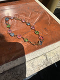 Adjustable Bracelet With Spring Colored Gems