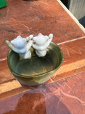 Small Green Catchall With Polar Bear Accents