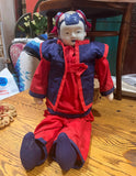 Vintage Handmade Asian Porcelain and Textile Doll