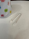 Floral Plastic Vintage Ice Bucket With Clear Tongs