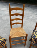 Collection of Farmhouse Wooden Ladderback Chairs With Custom Cushions
