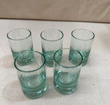 Collection of Blue Ombré Lowball Glasses- Set of 5