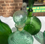 Instant Collection of Green Glass Bottles and Decanters