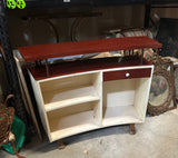 Large Wooden Camel Footed Bar With Shelves and a Drawer