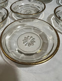 Collection of Gold Rimmed Glass Dishes With Etched Star Design- Set of 11