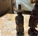 Vintage Instant Collection of Wooden Asian Figures and Ship on Stand- Set of 6