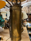 Large Brass Fireman Fire Extinguisher Brass Lamp