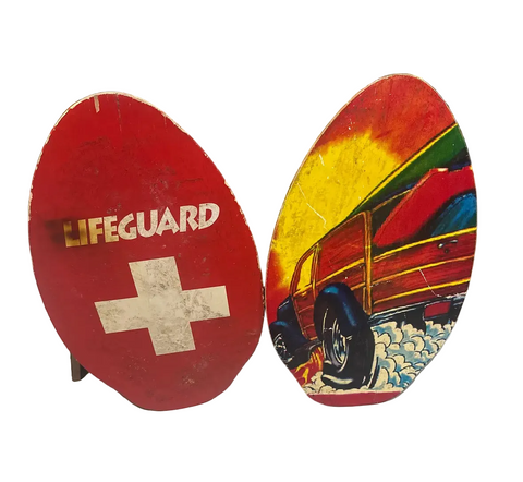 Pair Wooden Vintage Skimboards